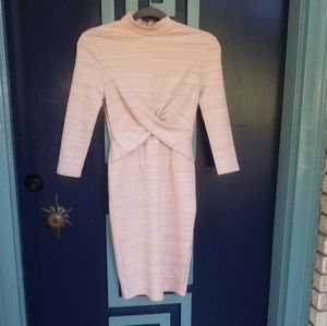 2/$25 Boutique Light Pink High Neck Bodycon Dress